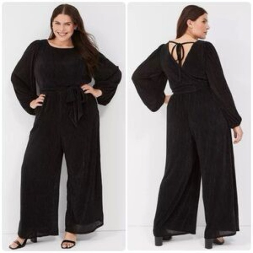 Lane Bryant Elegant Black Maxi Jumper Pant Size 18/20